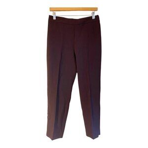 Ann Taylor Curvy Fit High Rise Ankle Pants Slim Leg Polyester/Spandex Plum 6P